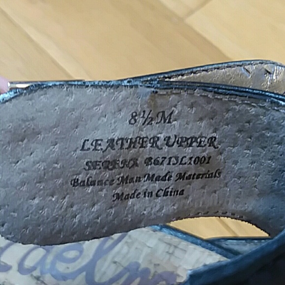 Sam edelman black zip up ankle strap wedge sandals 8.5M - Picture 4 of 8